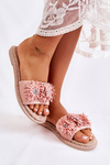 Dámske flip -flops s látkovými kvetmi ružová Susana