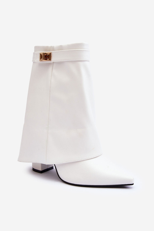 Kožené zateplené boty na sloupu bílé Chevie