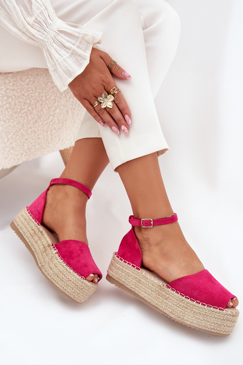 Dámské espadrilky na platformě s pletením fuchsie Selise