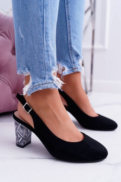 Dámské Lodičky Na Podpatku Sergio Leone SK788 Černé Lati