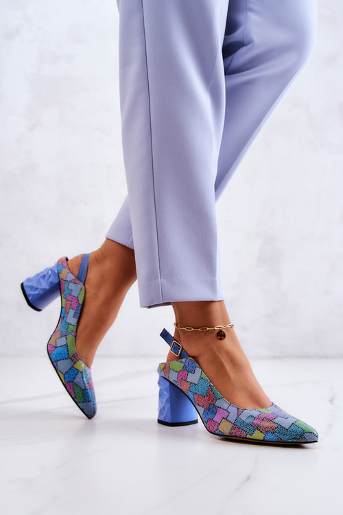 Kožené lodičky na tyči Maciejka 05427-06 Vícebarevné