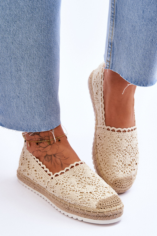Krajka Slip On Espadrilky Béžová Blanco