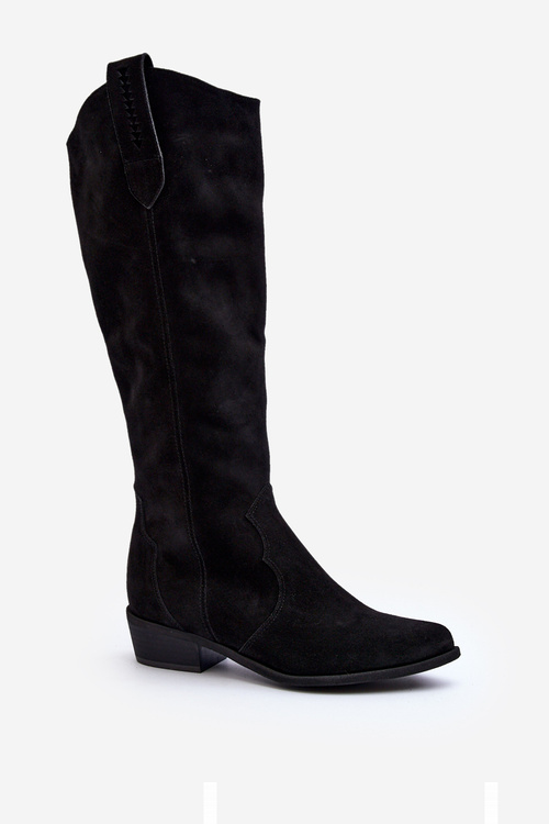 Zazoo 3427 Dámske Semišové Kozáčiky Cowboy Čierne