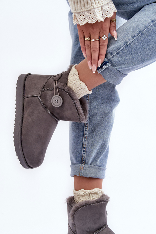 Ocieplené Dámské Sněžky Se Zdobením Šedá Siriol