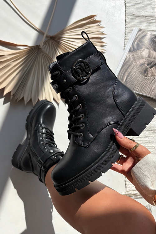 Zateplené dámske workery s ozdobným detailom čierne Talyssa