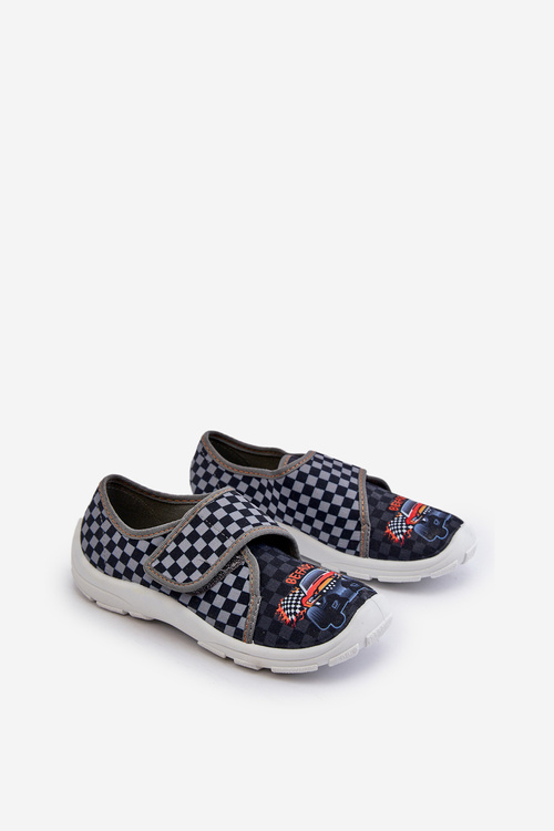 Pohodlné chlapecké pantofle na suchý zip Befado 974Y540 šedé