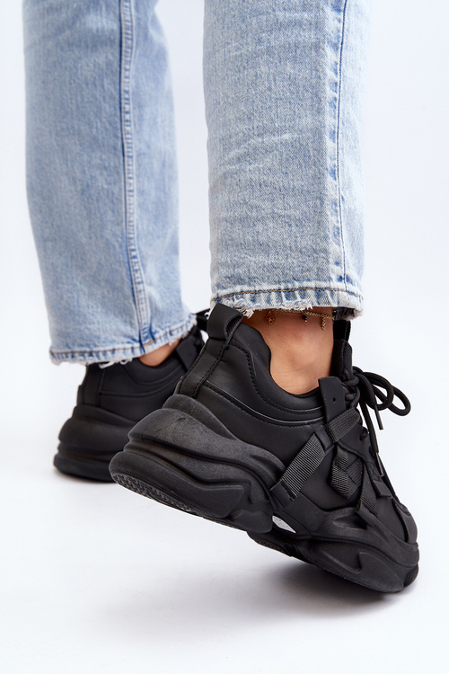 Dámske tenisky na masívnej podrážke čierne Windamella