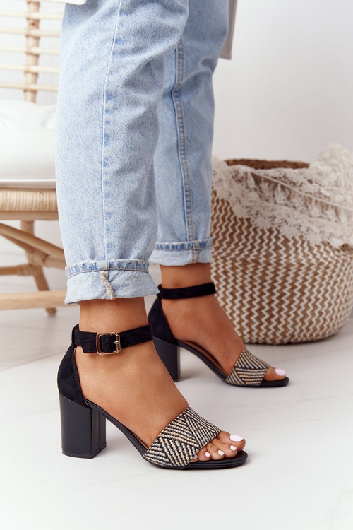 Sandály S Pletenými Na Baru Černé Honeymoon
