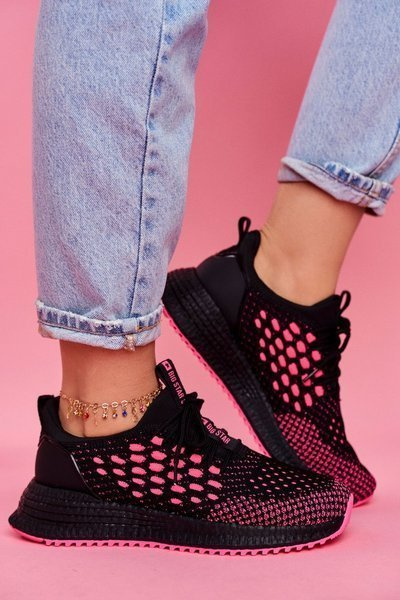 Dámske športové topánky tenisky Big Star Black Fuchsia FF274964