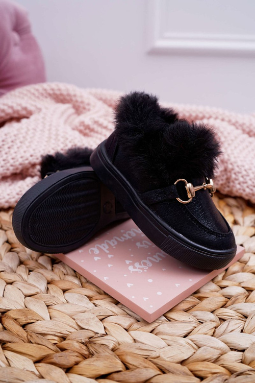 Dětské tenisky s Kožešinou černé Grendy