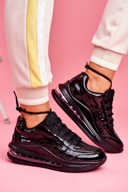 Dámská Sportovní Obuv Sneakers Černá Lakovaná Meff