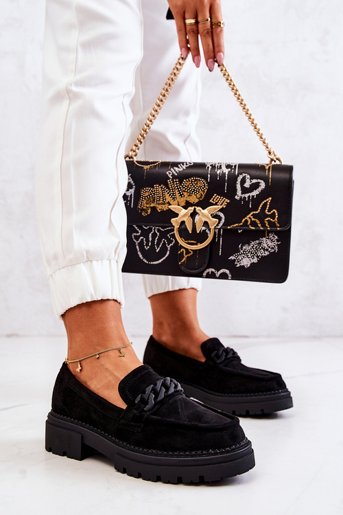 Semišové mokasíny La.Fi Černé Sapphira