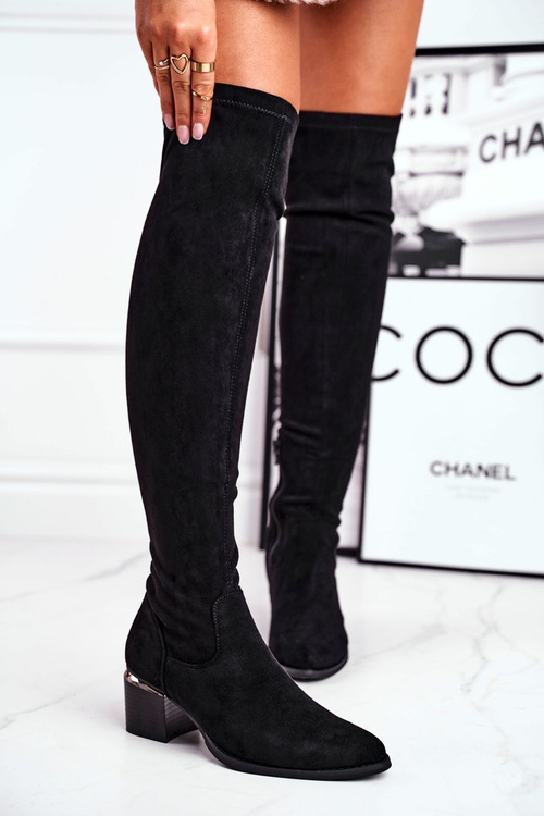 Dámské kozačky eko-semiš černé Can't Stop