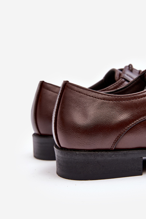 Mužské kožené polobotky tmavě hnědé Harene