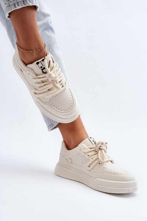 Dámske tenisky z eko-kože béžové Avanalis