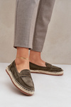 Dámské espadrilky s jutovým pletením na ploché podrážce tmavě zelené Shilova