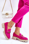 Dámské mokasíny Brogues s řetízkem Fuchsia Luella