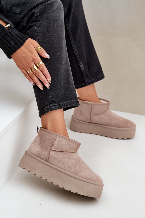 Dámske Snehové Topánky Na Platforme Béžové Ninala