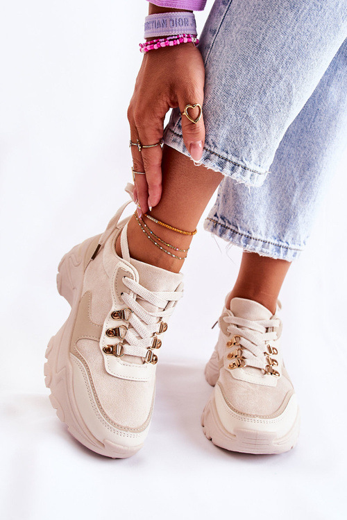 Dámske semišové športové topánky tenisky Light Beige Britany