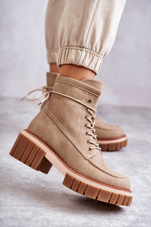 Dámské módní teplé boty Béžove Gerda