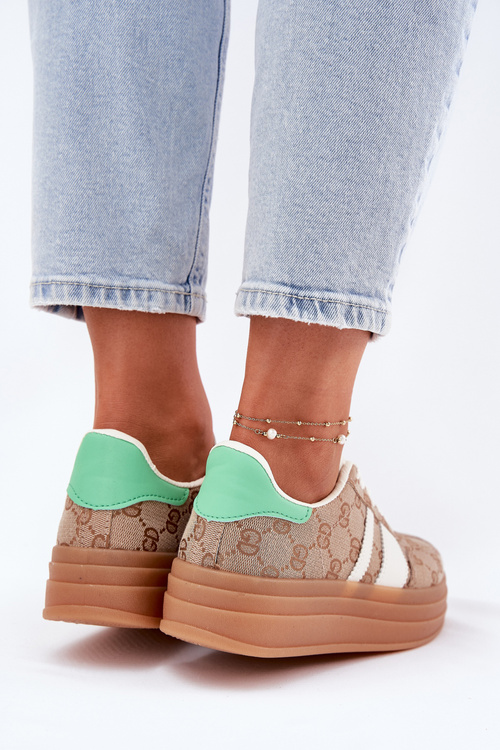 Nízké Sneakersy Na Platformě Khaki Ovivene