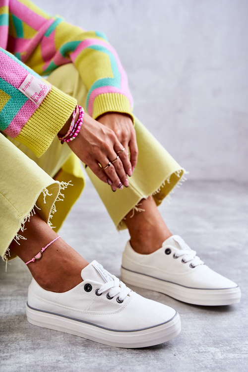 Dámské látkové tenisky Big Star KK274017 Bílé