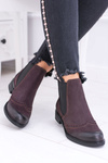 Dámske burgundské kožené polia Jodhpur topánky
