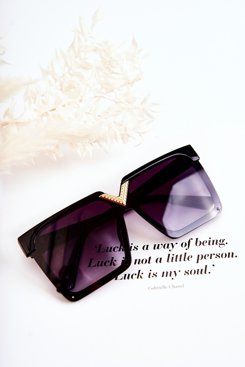 Štvorcové slnečné okuliare v130044 čierne