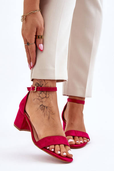 Semišové sandále s nízkymi podpätkami fuchsia quincy