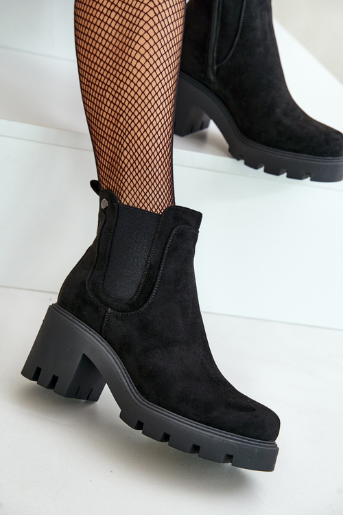 Zateplené botky chelsea na zip černé Arlethia