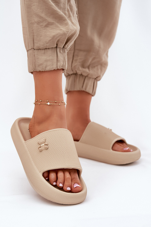 Pěnové Dámske Sandále Na Platforme S Medvedíkom Vinceza 75210 Béžové