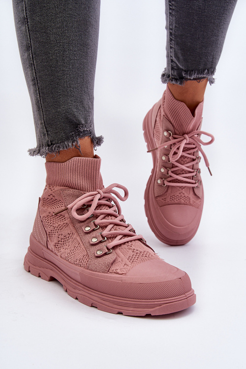 Dámské tenisky s elastickým svrškem růžové Kalyne