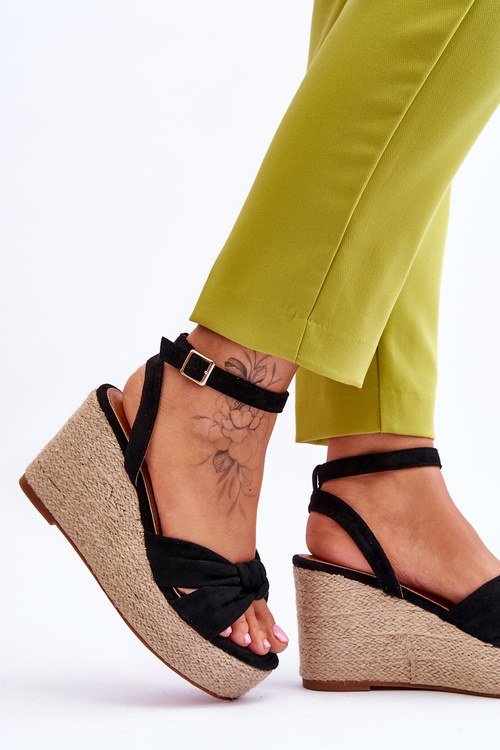 Dámské sandály na klínu černá Kendall