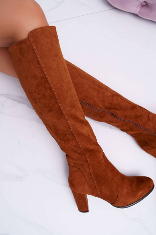 Dámské Kozačky Sergio Leone Semišové Camel KZ275