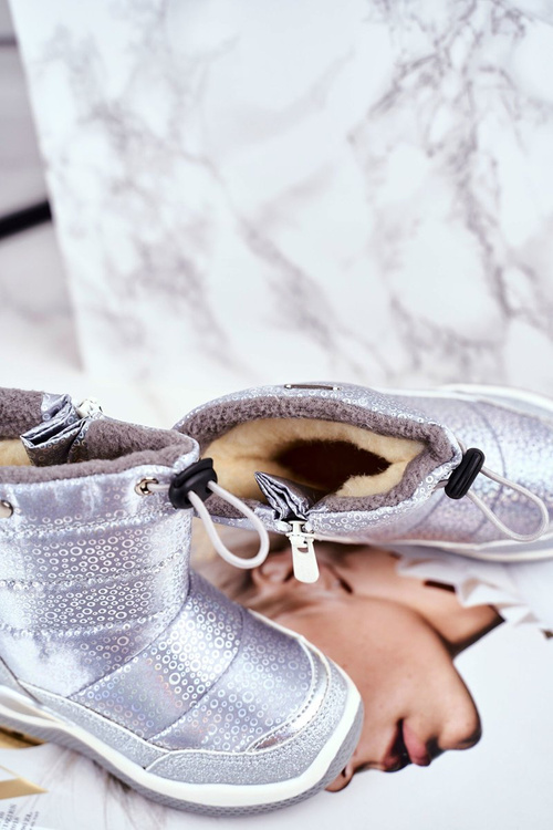 Dámské Sněhule Teplě Přírodní vlna Stříbrné Felini