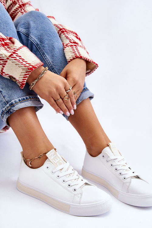 Dámske klasické biele a béžové ville tenisky