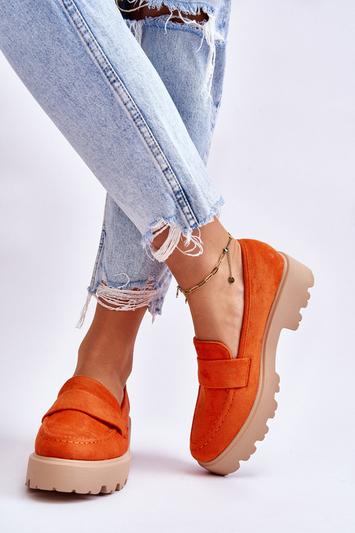 Klasické semišové mokasíny Mokasíny oranžove Corrin