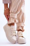 Pohodlné dámske športové topánky na platforme Beige Devan