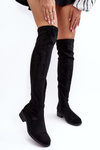 Dámské semišové koleno vysoké boty černé Enelyn