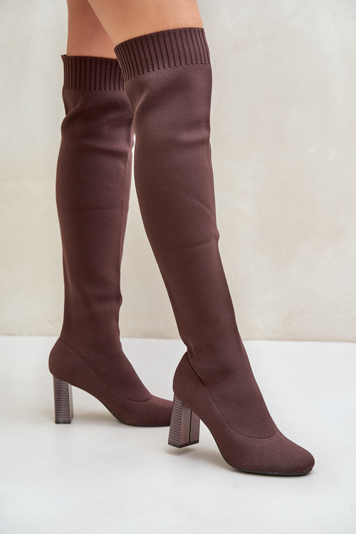 Čižmy So Školským Zvrškom Po Koleno Na Opätku Tmavozelené Esanira