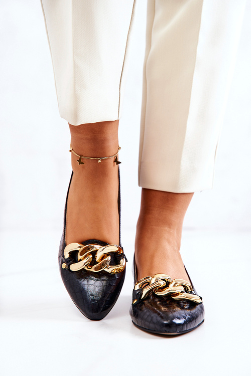 Kožené lodičky z hadí kůže Černe Elissabeth