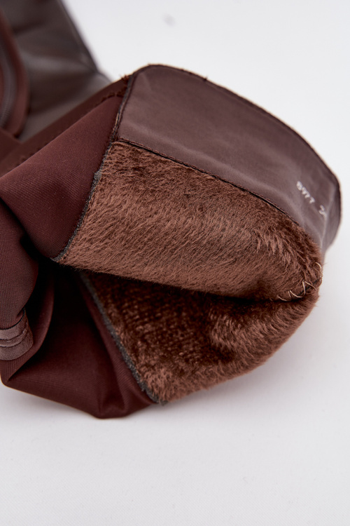 Vklopové dámske čižmy z eko kože čokoládové Sylvina