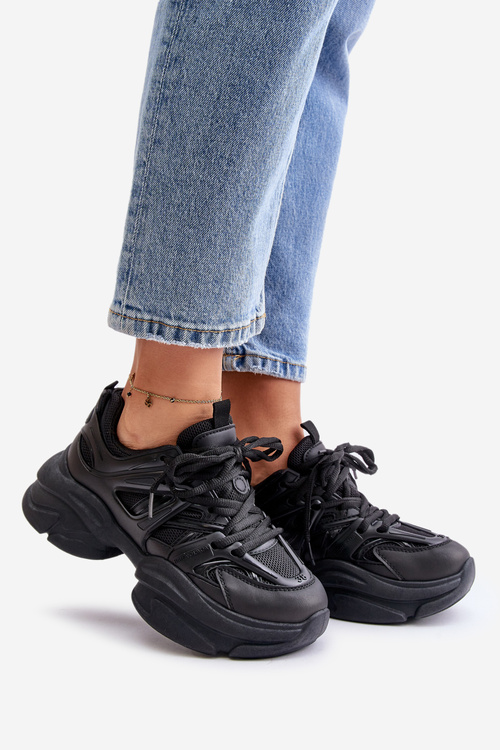 Dámské tenisky na masivní podrážce černé Amoserna