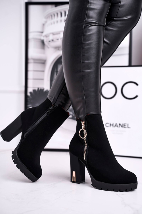 Dámské Kotníkové Boty na podpatku Černé Yris