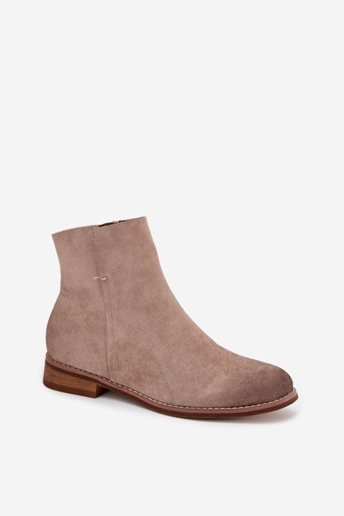 Dámske poltopánky na nízkom opätku Vinceza 39961 béžové