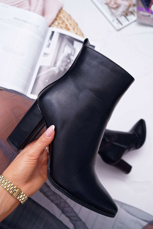 Dámské Kotníkové Boty Na Podpatku Se Zipem černé Ferol