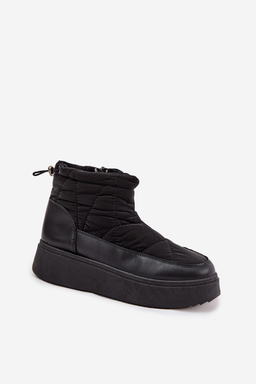 Dámské zimní boty na platformě vyhřívané kožešinkou černé Tahlira