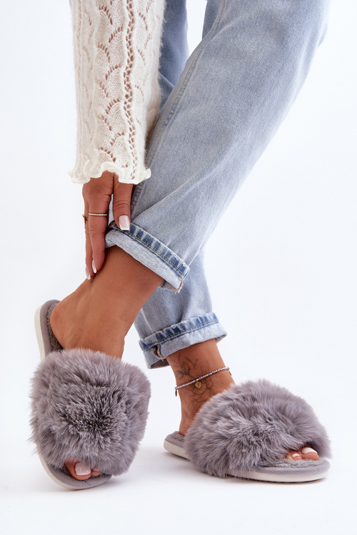 Dámské domácí boty s kožíškem šedé Vienitta