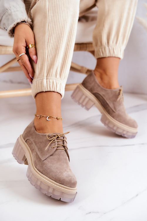 Módní semišové mokasíny béžové Lauriss