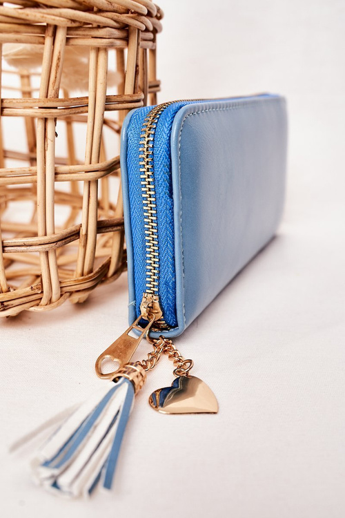 Velká Dámská Peněženka S Přívěskem Modrá